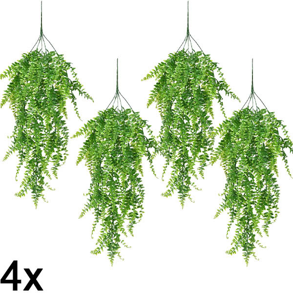 4x Umělá závěsná kapradina (80 cm) | FERNY