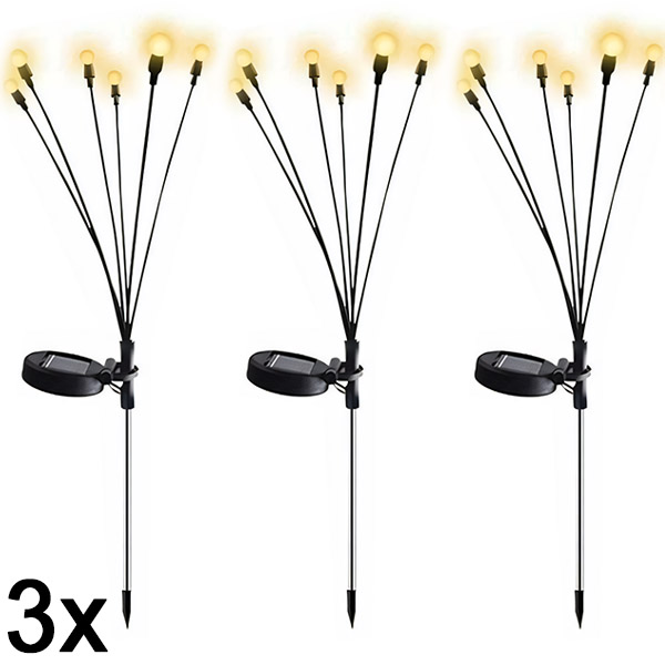 3x Solární lampa se dvěma režimy (6 žárovek) | SOMPEX