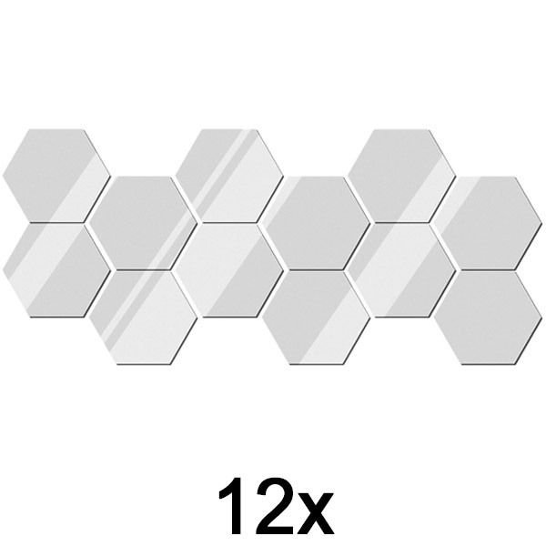1x Zrcadlové samolepky na zeď (sada 12 ks) | HEXAGEM