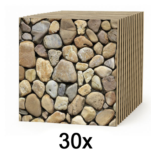 3x 3D tapety s imitací kamene (10 ks) | STONEBLOCKS