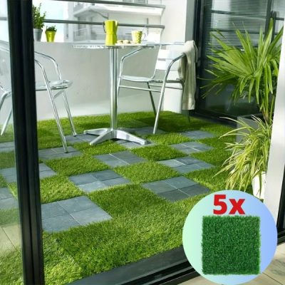Dekorační dlaždice z umělé trávy (5 ks) | GRASSTILE