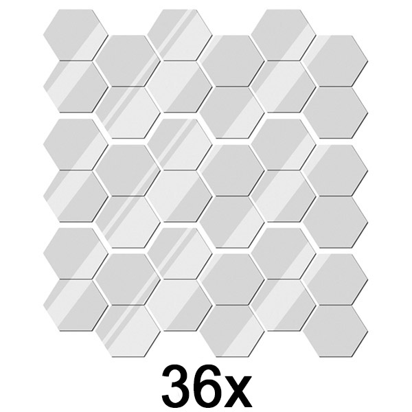 3x Zrcadlové samolepky na zeď (sada 12 ks) | HEXAGEM