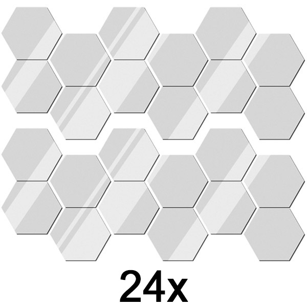 2x Zrcadlové samolepky na zeď (sada 12 ks) | HEXAGEM