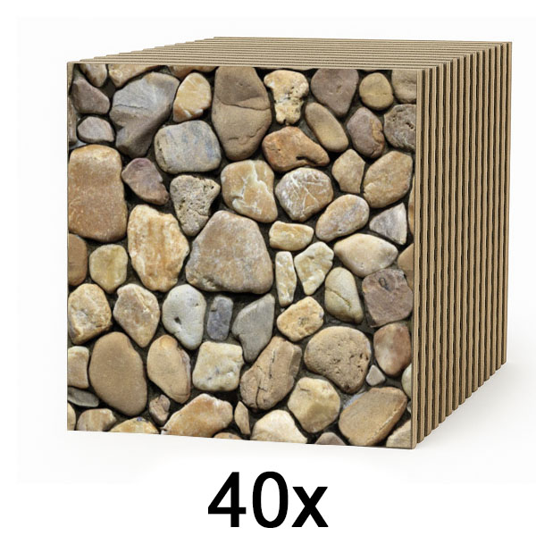4x 3D tapety s imitací kamene (10 ks) | STONEBLOCKS