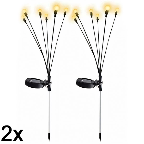 2x Solární lampa se dvěma režimy (6 žárovek) | SOMPEX