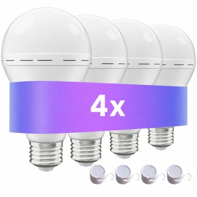 Dobíjecí nouzové žárovky (sada 4 ks) | EVOBULBS